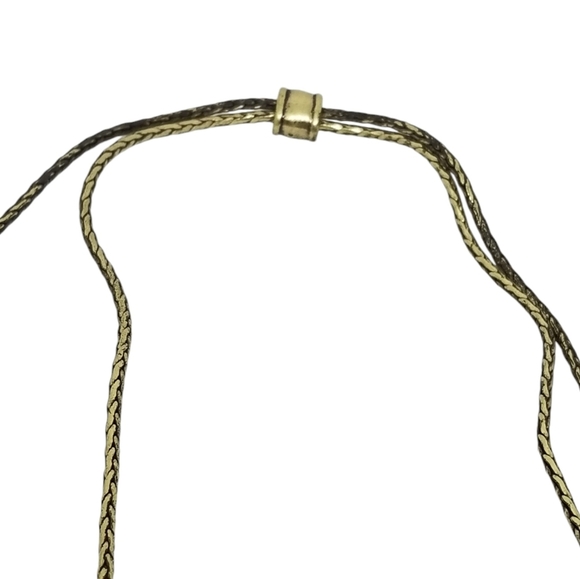 LUCKY BRAND CREAM ENAMEL & GOLD PADDLE FAN BIB STATEMENT LARIAT NECKLACE - Picture 10 of 11